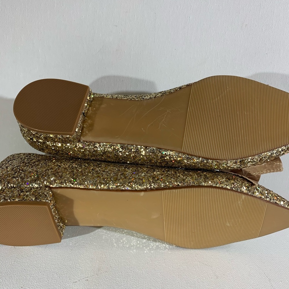 Crown & Ivy Addison Gold Sparkle Flats Size 8 - Picture 8 of 8
